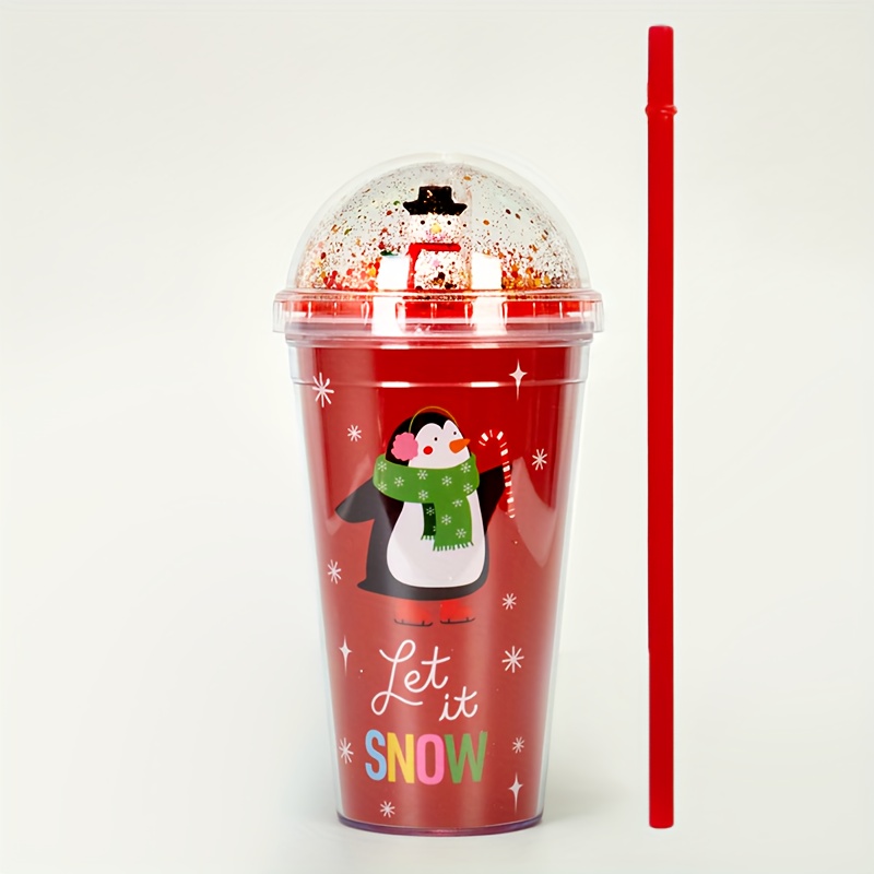 16.23oz Ins Double Layer Tumbler Water Drinking Cup With Straw Bottle Cute  Colourful Reusable Plastic Gift Present Hadiah