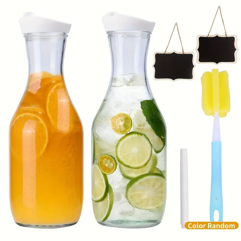 Glass Water Bottles Sessile Curved Round/square Juice Water - Temu