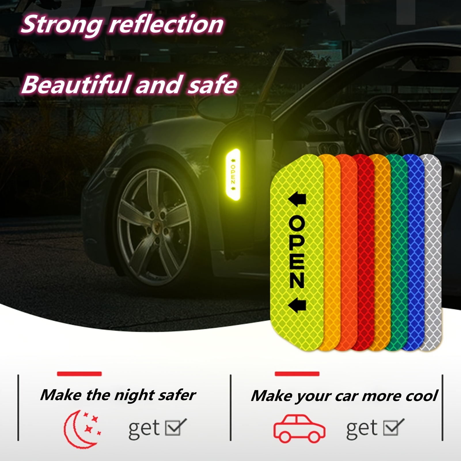 New Fashion Waterproof Car Reflective Stickers Exterior - Temu