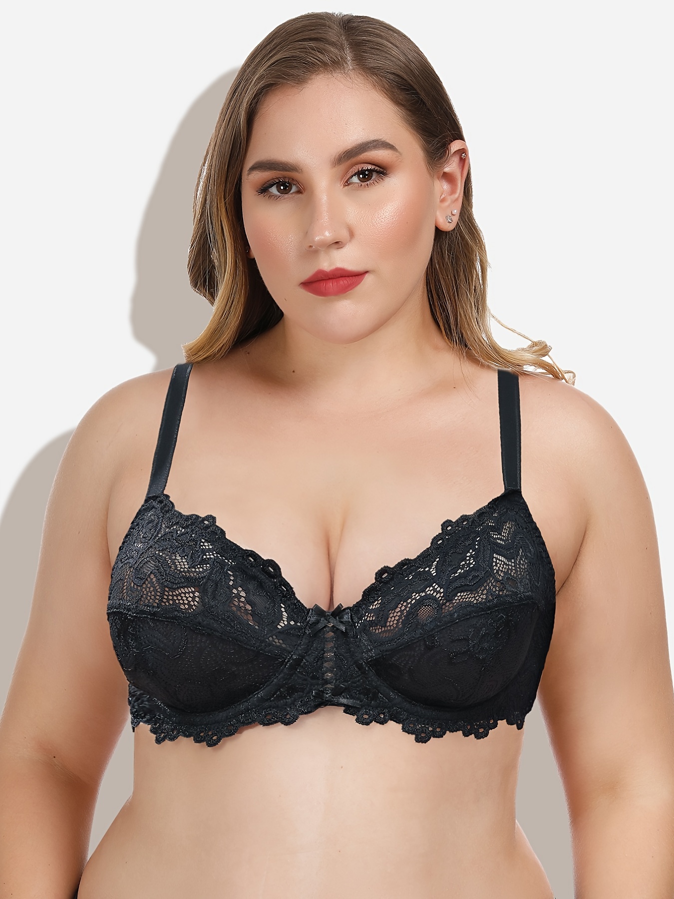 Buy Sexy Bras No-Padding with Underwire All Lace Full Coverage Bras for  Women Minimizer Plus Size Bras Online at desertcartRomania