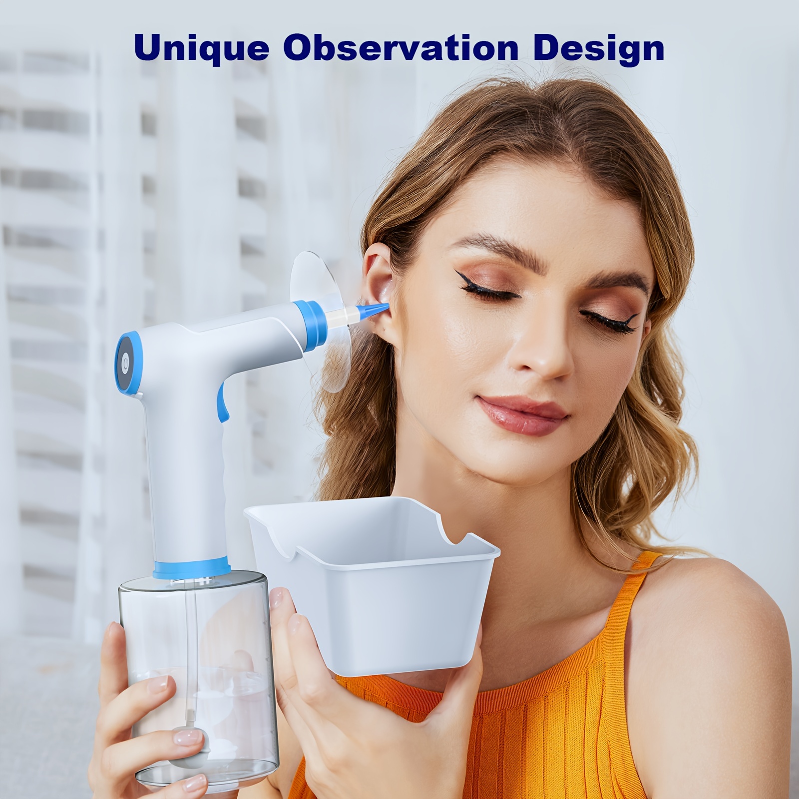 Sistema de irrigación de oídos de 500ml, sistema de eliminación de limpieza  de cera de oídos Manual seguro para el hogar, adultos y niños