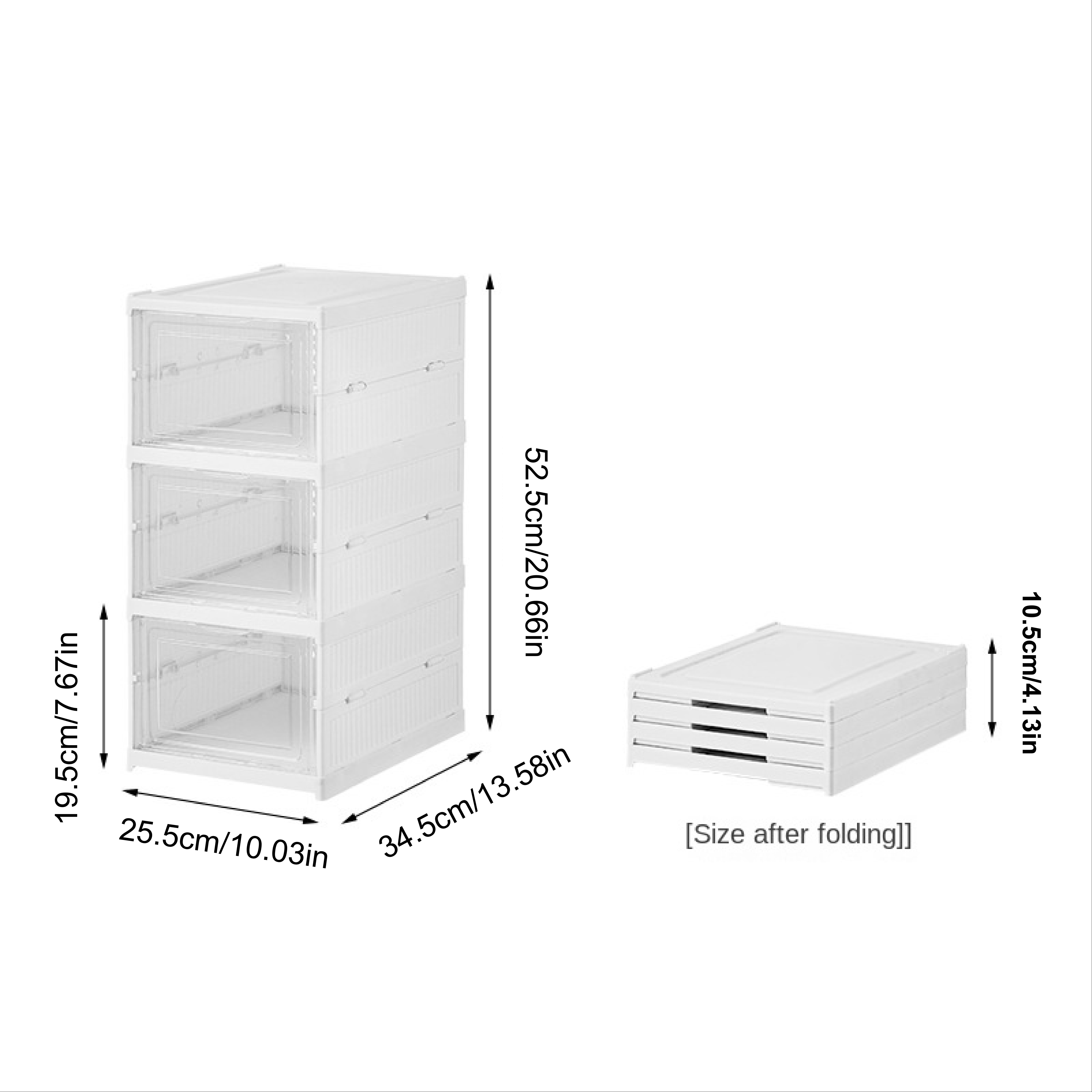 Stackable Folding Shoe Box - Free-installation Shoe Storage Cabinet For Men  And Women - Plastic Sneaker Organizer With Foldable Design - Temu Mexico