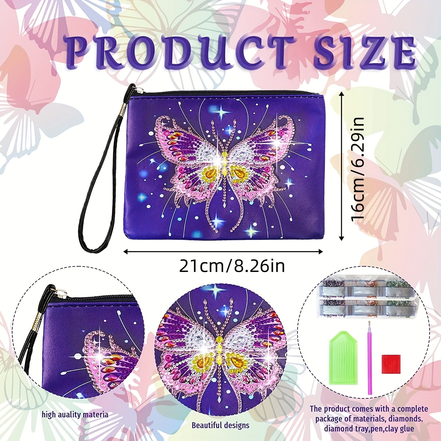 5D DIY Diamond Painting Purses and Wallets Handbags Diaomnd Art Kits for  Adults PU Leather Craft Handmade Painting Rhinestone Set Small