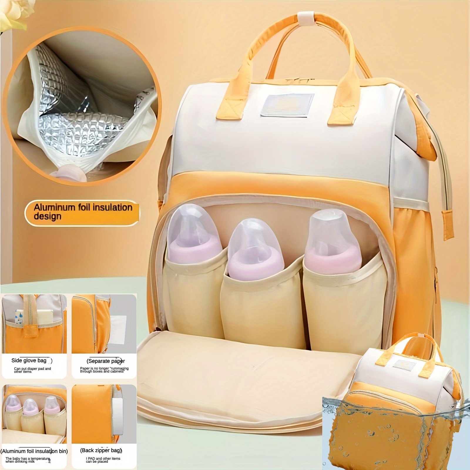 Bubble Ruched Diaper Bag, Functional Travel Tote Backpack, Top Handle Mommy  Bag For Going Out - Temu