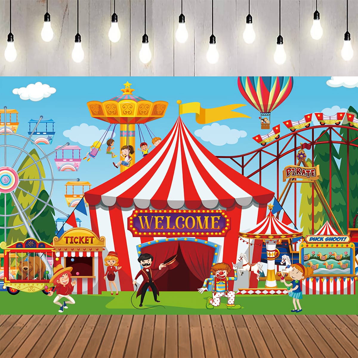 Decoración de fiesta temática de circo grande, decoración de carnaval,  circo, tienda de campaña de telón de fondo, decoración de fiesta, pancarta  de