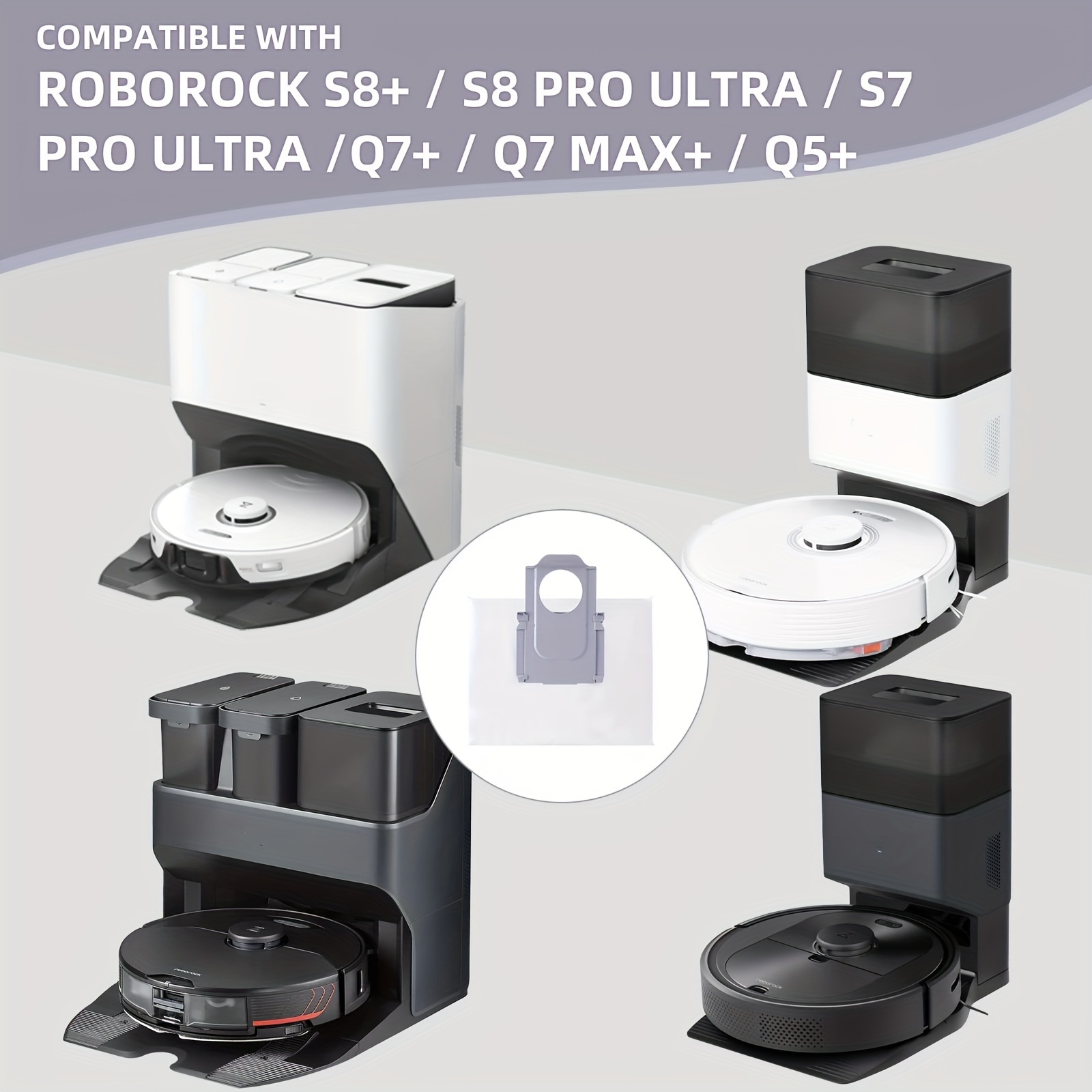 4 Sacs pour Roborock Roborock S7 MaxV Ultra /S7 pro Ultra/ Q7 Max