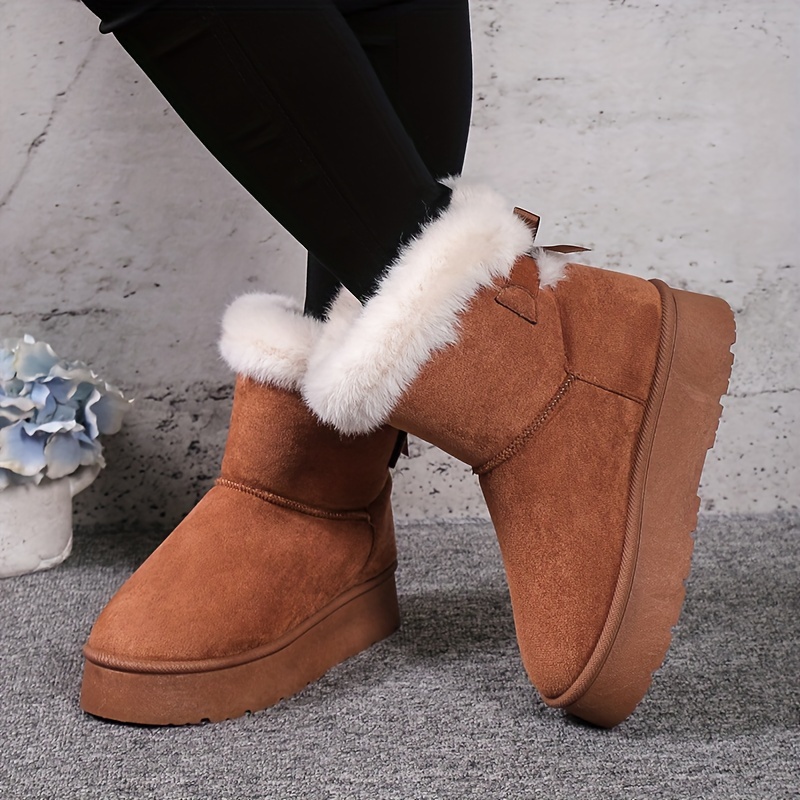 

2024 Winter New Fashion Mid Tube Snow Boots Women's Pile Platform Non-slip Waterproof Shoes Boot Trend