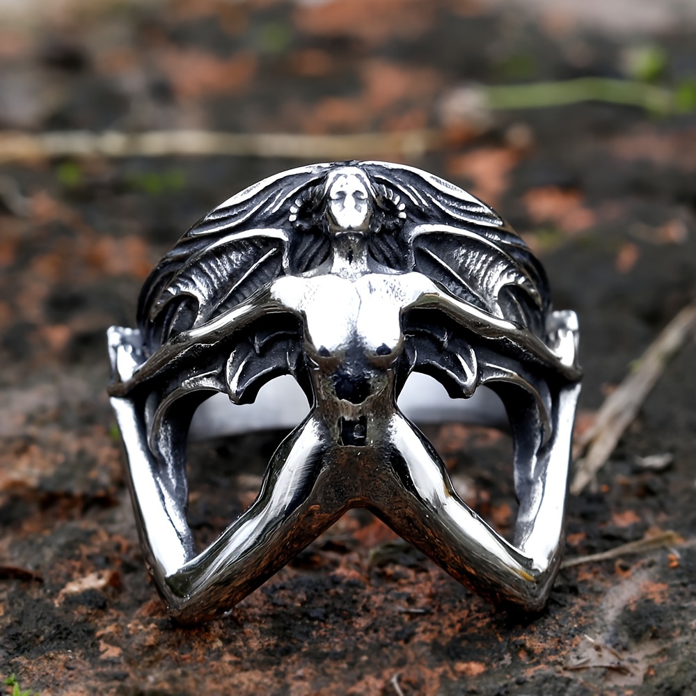 Stainless Steel Rings 3d Women Body Shape Gothic Punk - Temu