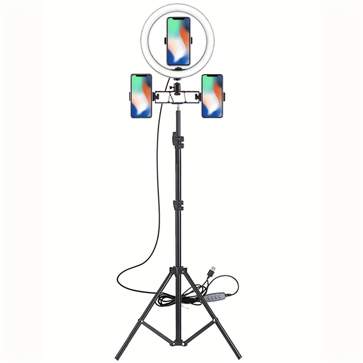 Aro Luz Led Selfie Foto Soporte Celular Microfono 3 En 1