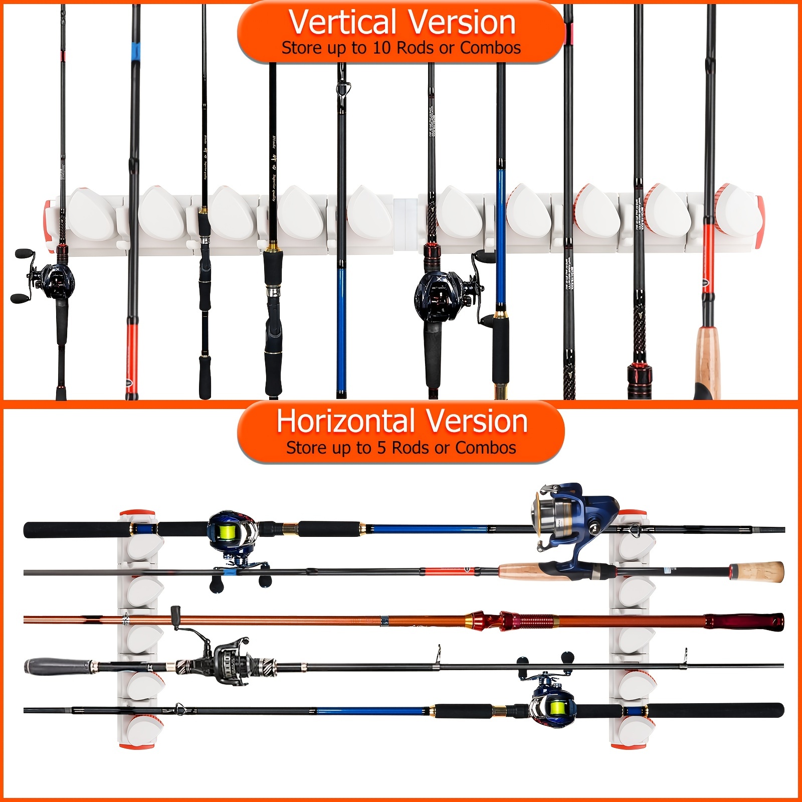 Adjustable Fishing Rod Holders For Garage Wall Mounted - Temu