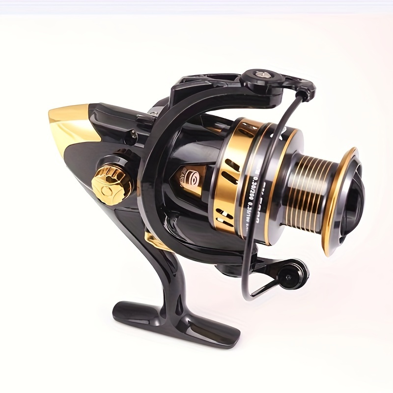 1pc Black & Gold Metallic Spinning Fishing Reel/Lure Reel/Sea