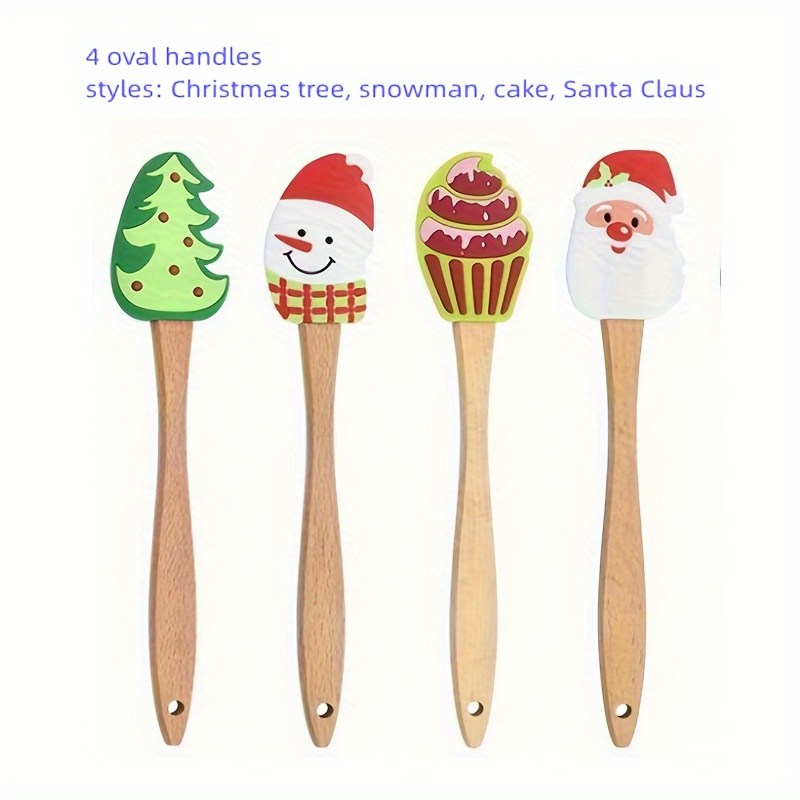 Christmas Silicone Spatulas Set Food Grade Cake Cream - Temu