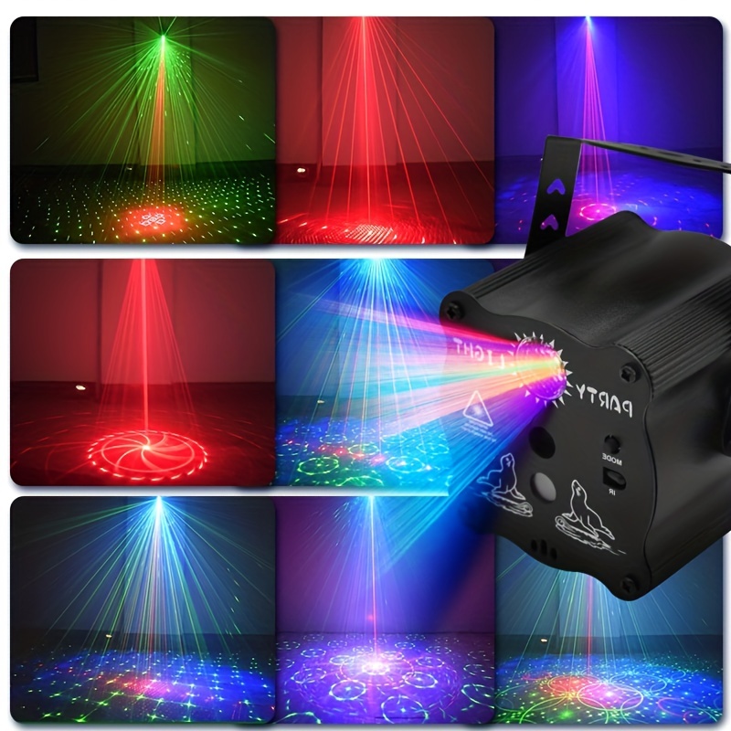 Luces láser DJ para fiesta, proyector láser RGB de animación 3D  profesional, DMX512, luz de escenario activada por sonido musical con  control remoto