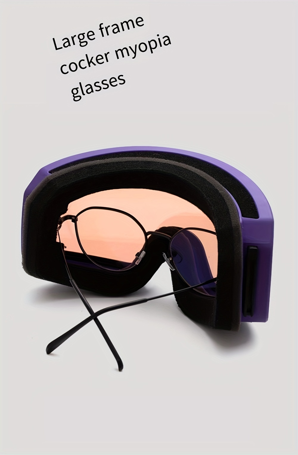 Ski Goggles, Double Layer Anti Fog Large Cylindrical Ski Goggles for Outdoor Training