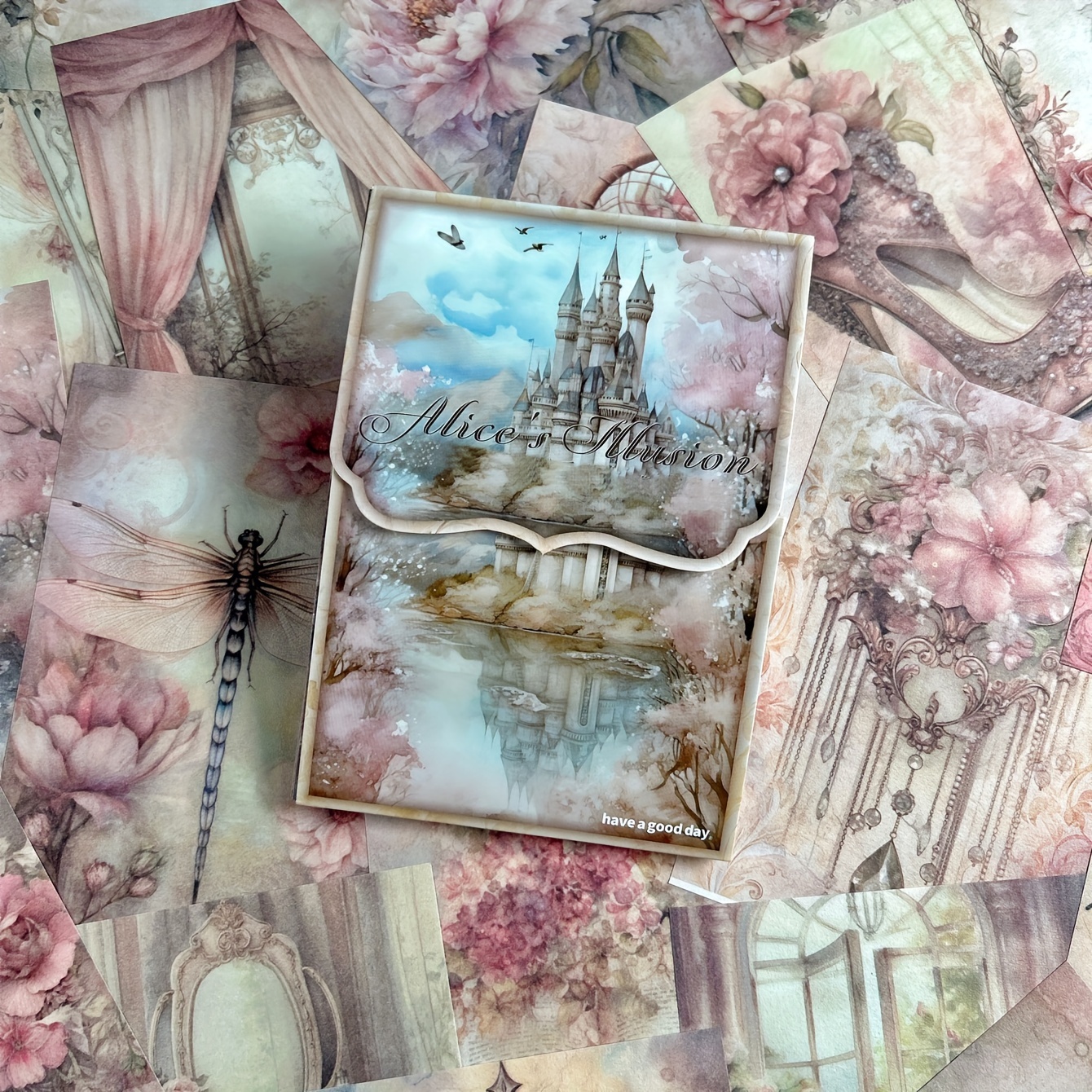 A Pack Of 50 Vintage Material Paper Hand Account Collage Decoration Background Craft Paper