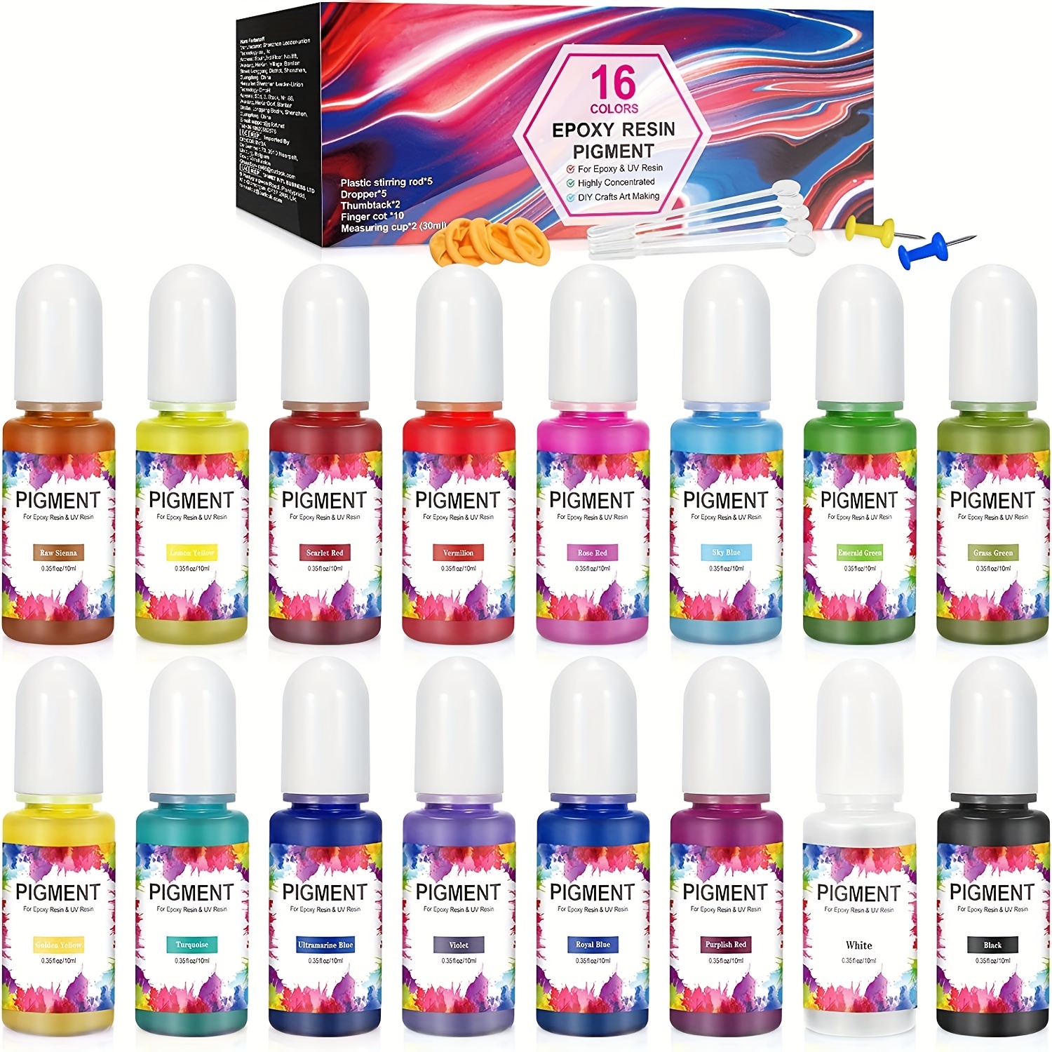 16 Colors Epoxy Resin Pigment Liquid Dye High Concentrated Resin
