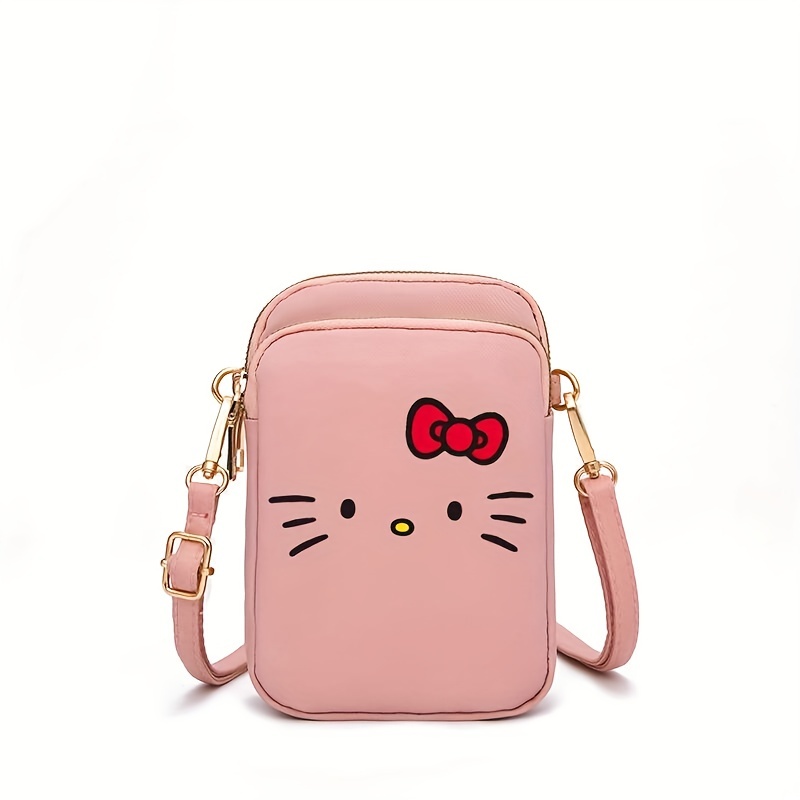 SANRIO Hello Kitty Messenger Bag Shoulder Cross-body School Bag Black Pink  Girls