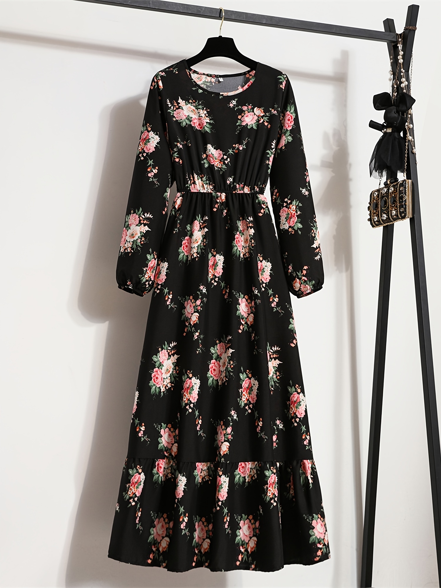 Elegant Summer High Waist Fashion Ditsy Floral Print Dress - Temu Canada