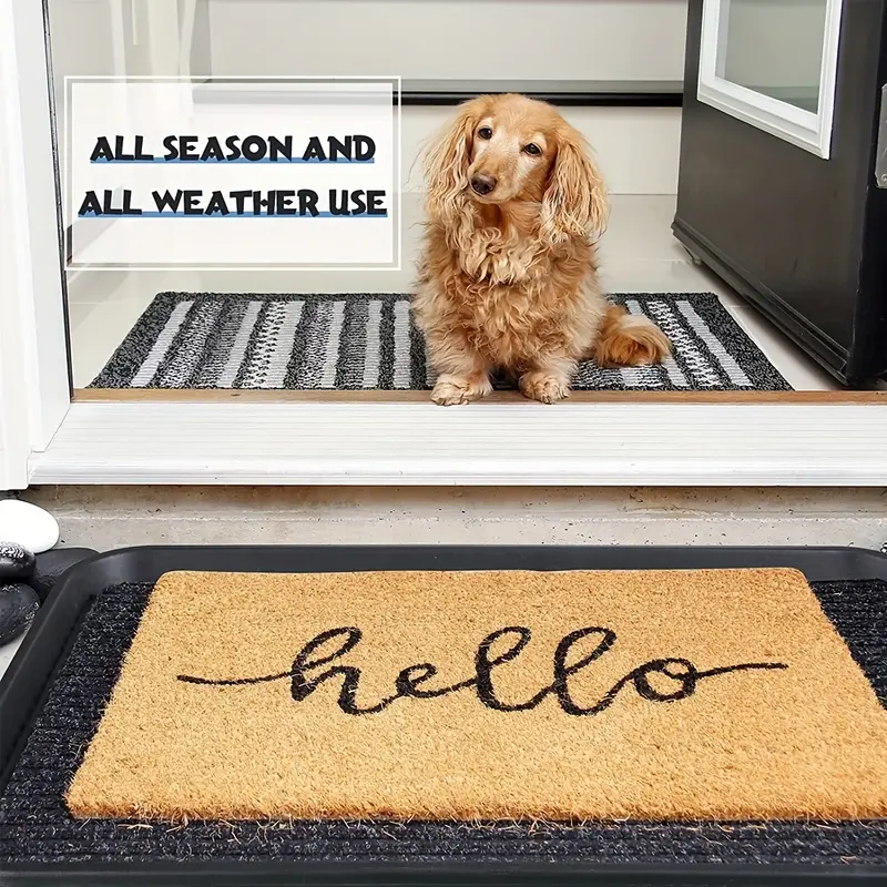 2pcs Shoe Tray For Entryway Indoor 23.62 X 15.75inch, Large Boot Tray Mat  With Doormat For Indoor And Outdoor Use, Dog And Cat Food Bowls Tray