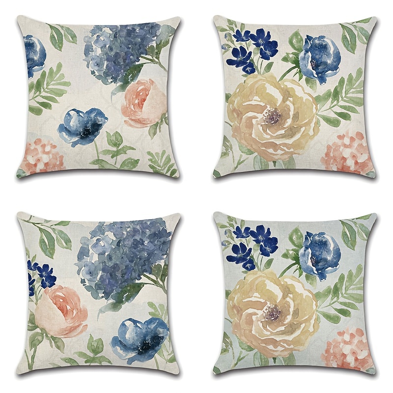 Vintage Floral Collection Decorative Accent Throw Pillows - Set of 2