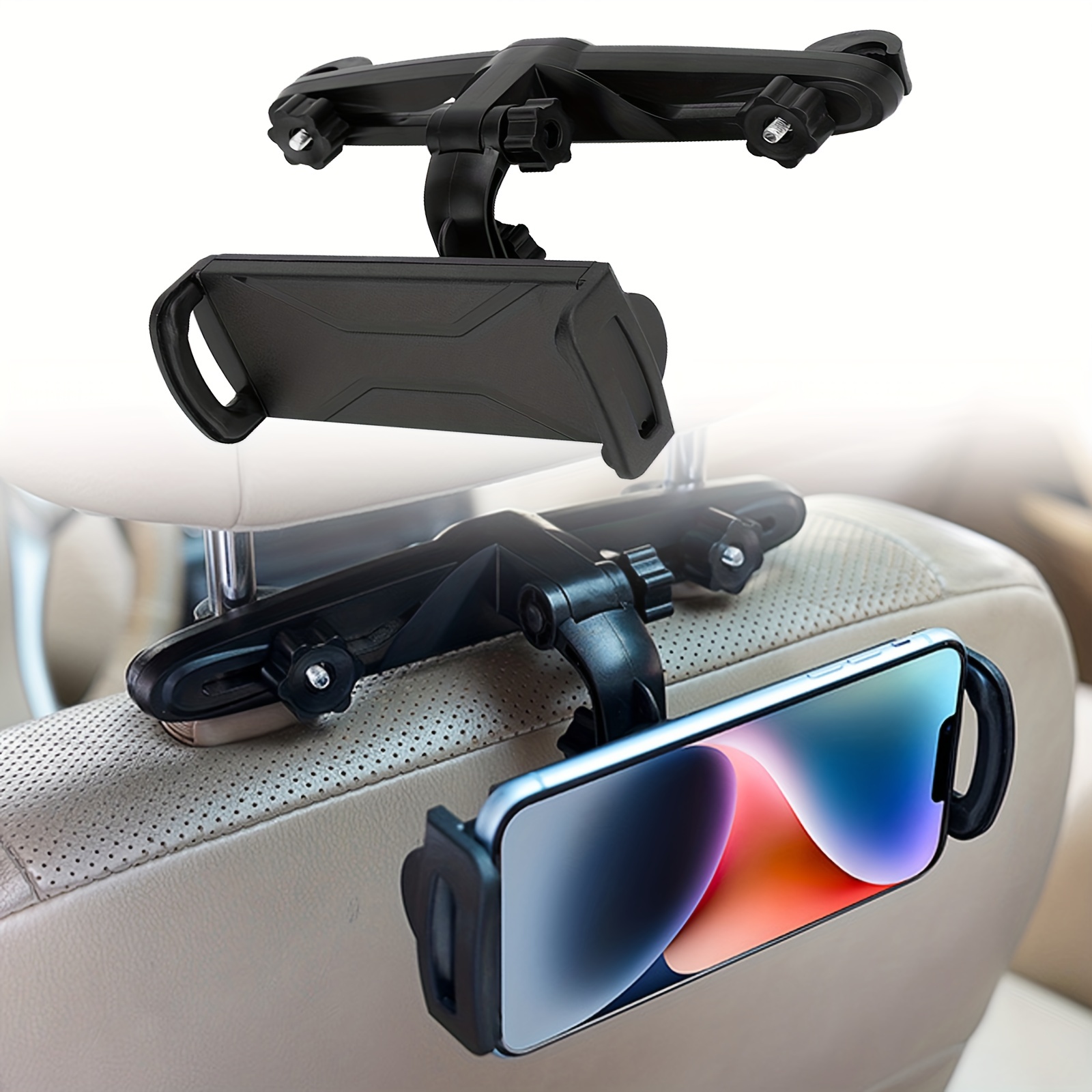 Car Headrest Tablet Holder Phone Mount, Car Rear Seat Back Adjustable 360°  Rotating Phone Tablet Mount Bracket - Temu United Arab Emirates