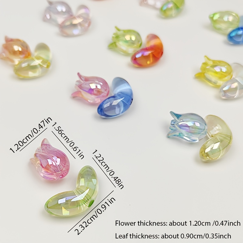  20Pcs Silicone Leaf Beads for Handmade Bracelets Loose