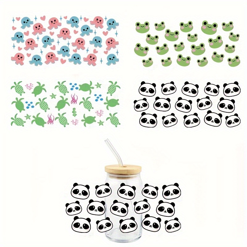 4/6pcs UV DTF Cup Wrap Decals For Any Hard Surface, 3D AI Cute Animal  Design Rub On Transfers For Crafting, UV DTF Transfer Sticker Waterproof  Sticker