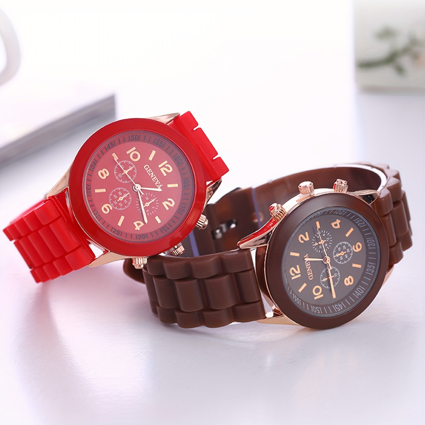 Geneva watch hot sale silicone band