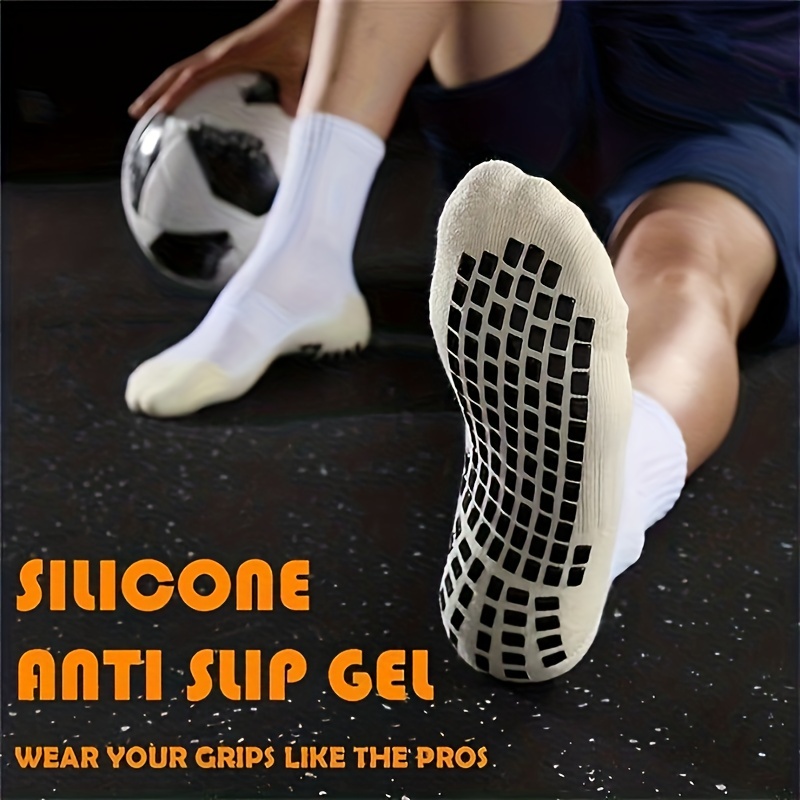 calcetines deportivos antideslizantes con agarre de fútbol para mujer y  hombre