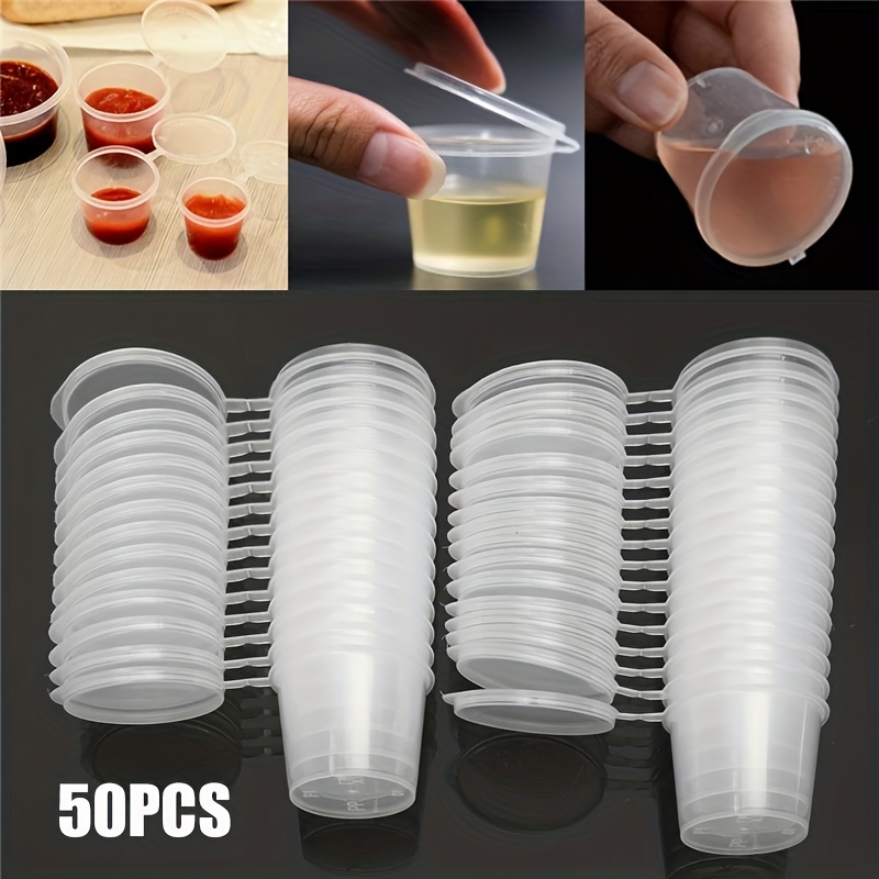 100Pcs 20-40ML Mini Disposable Plastic Packing Box Sauce Cup