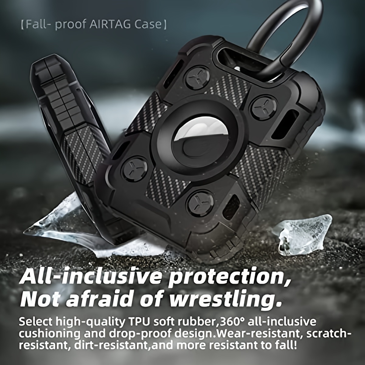 Porte-clés AirTag avec protection intégrale en cuir de qualité