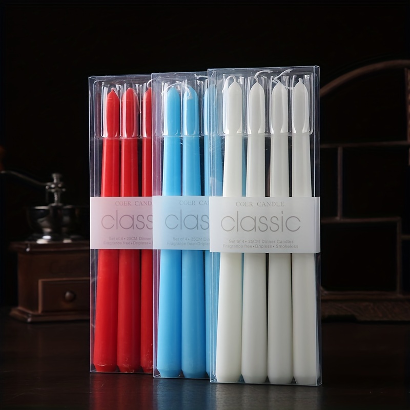 Color Tall Taper Candles (h) Dripless Unscented Dinner - Temu