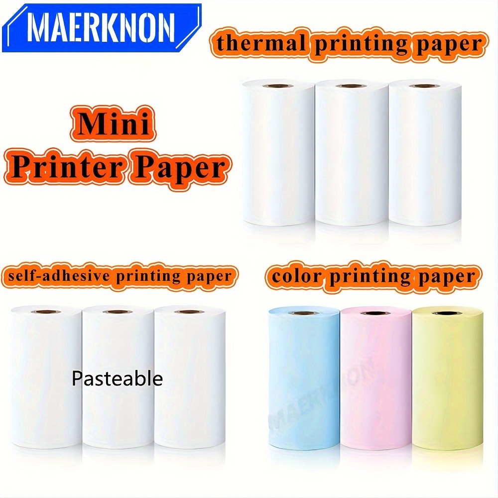 Mini Imprimante Papier Étiquette Thermique Autocollant Coloré Papier  Auto-adhésif Pour Imprimante Photo Sans Encre Sans Fil 57mm - Temu France