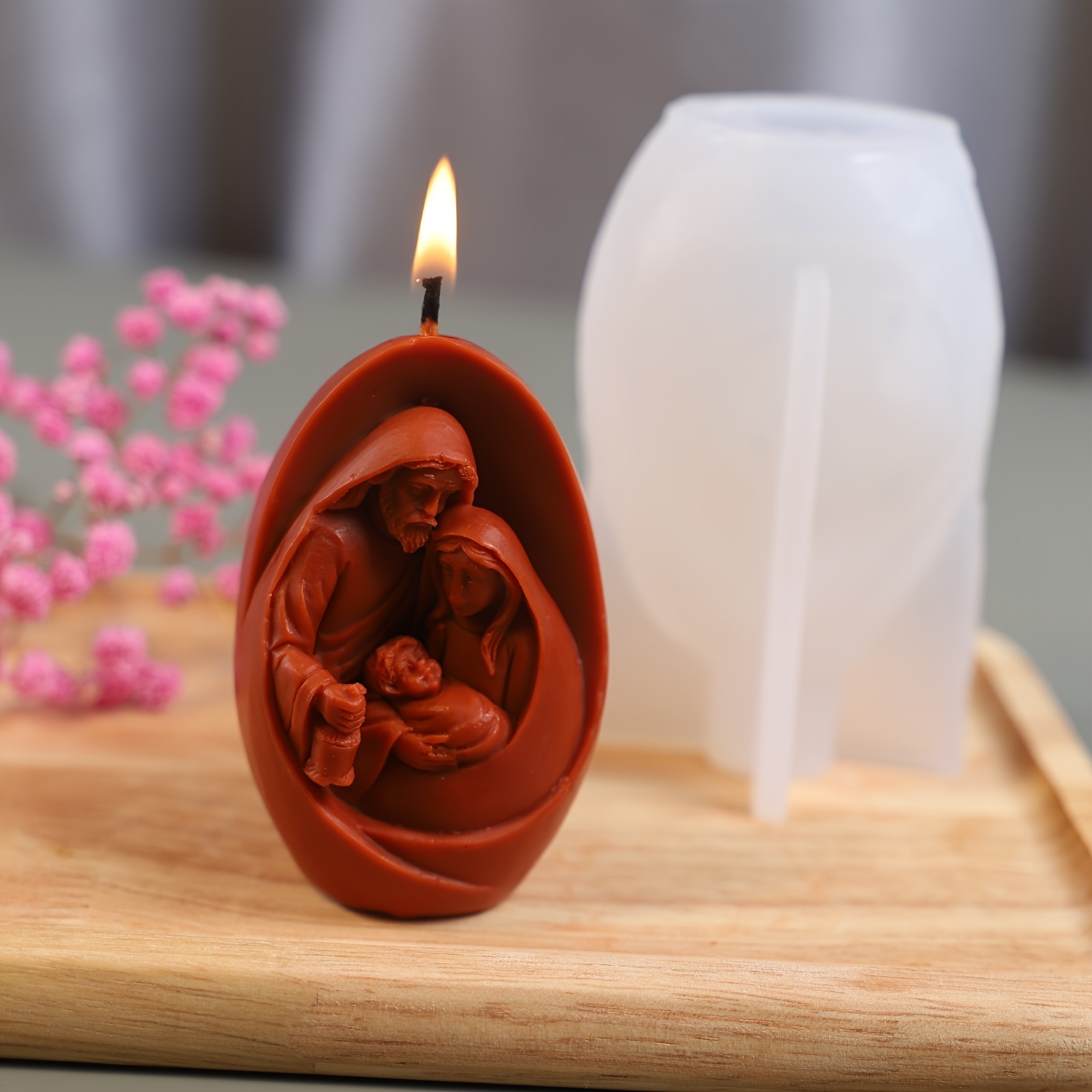 3D Jesus Statue Silicone Mold DIY Candle Making Aromatherapy