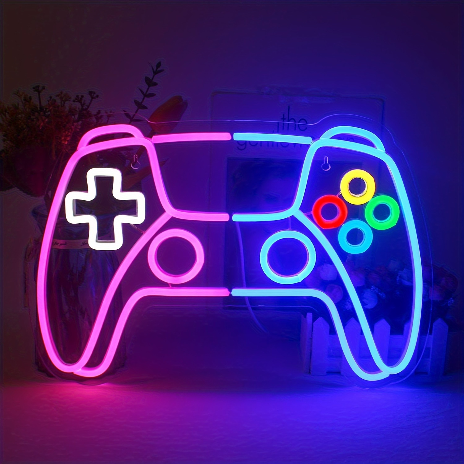 1pc Led Game Neon Sign Light Gamepad Shape Led Sign Light - Temu