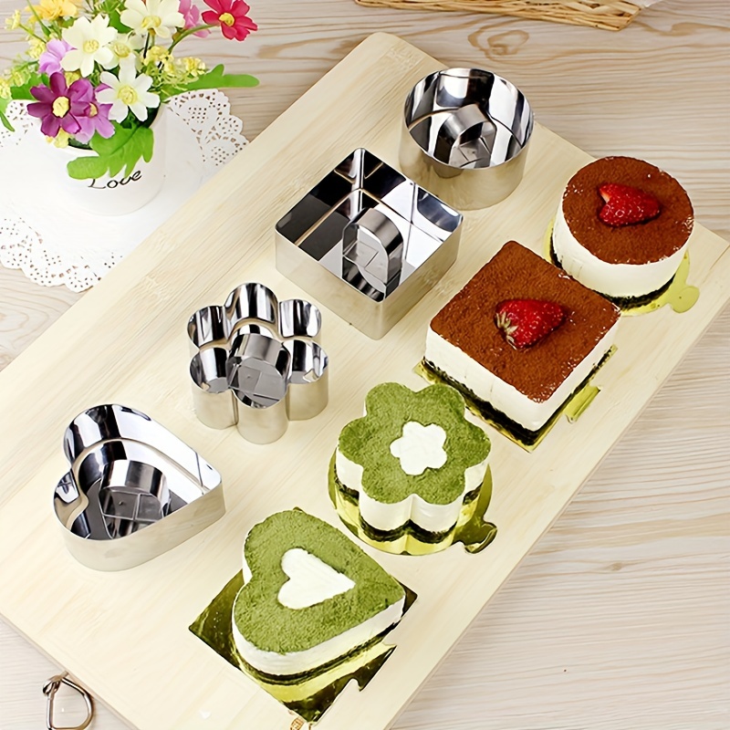 Christmas 3D Cookie Molds 9 Piece Cake Molds DIY Baking Metal Cooking Rings