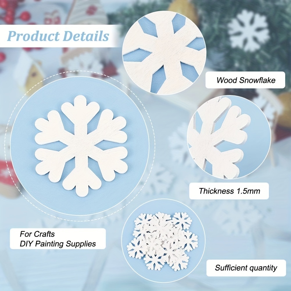 Christmas Wooden Snowflake Chips Christmas Decoration - Temu