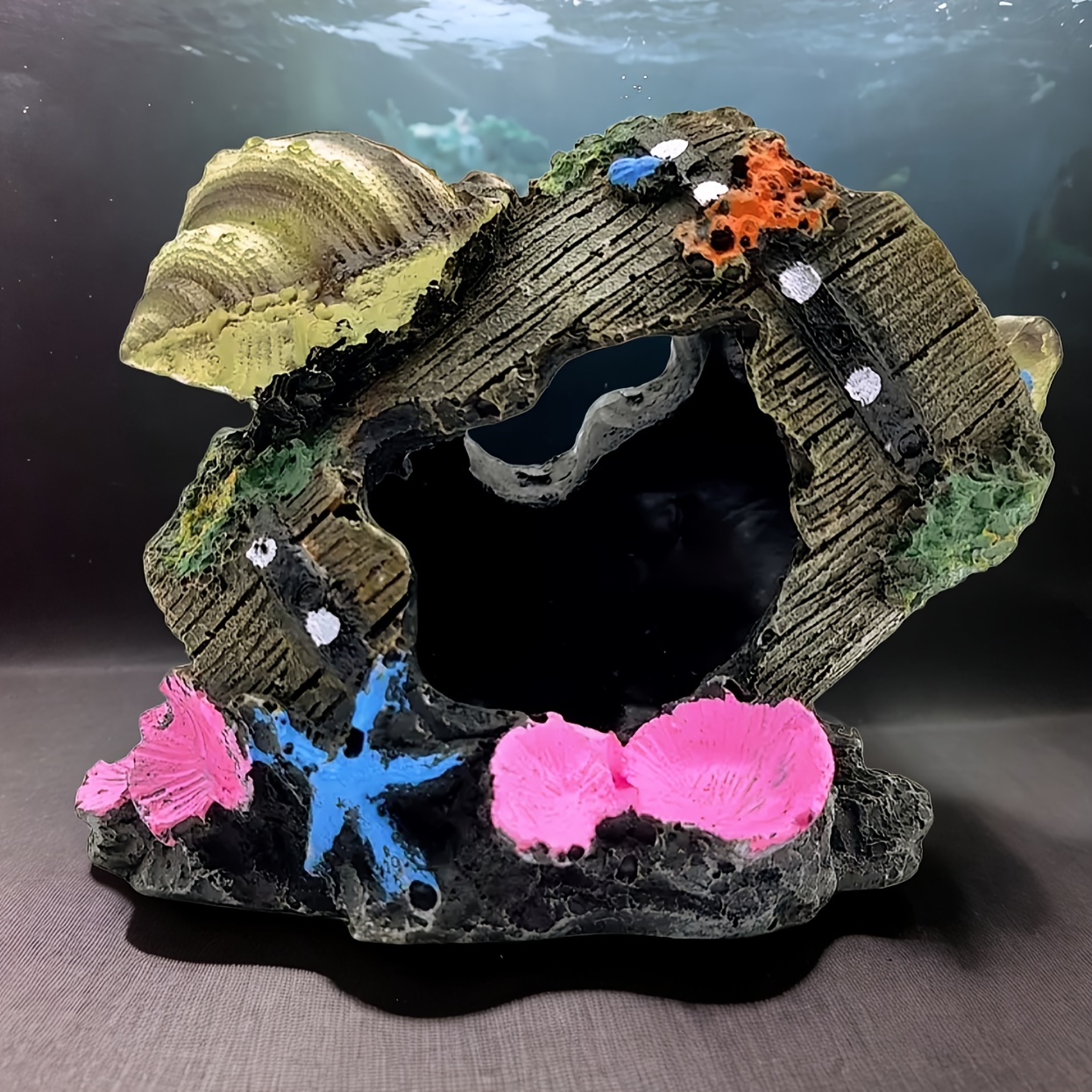 Aquarium Resin Coral Plant Shell Reef Mountain Cave Ornament Fish