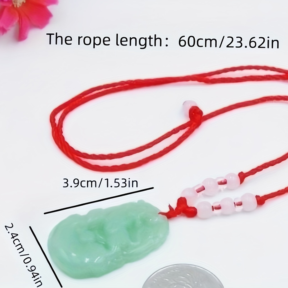 Red string buddha deals necklace