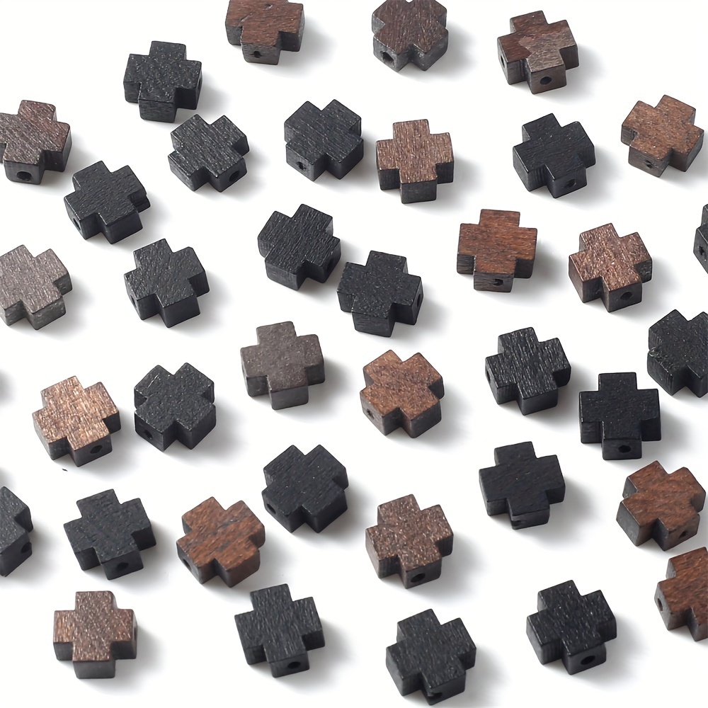 30pcs 10mm Shape Wooden Beads, Natural Wood Spacer Beads For Making Bracelet Necklace Phone Chain
