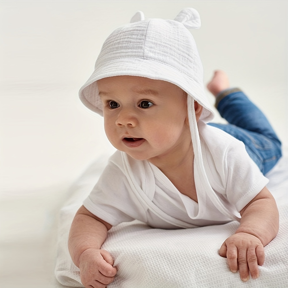 Bebé niña recién nacida hospital sombrero recién nacido niña hospital  sombrero con flor de gasa