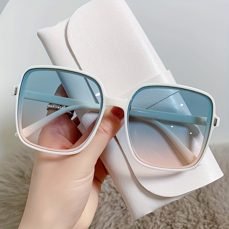 Square Rimless Fashion Sunglasses For Women Men Casual Metal Frame Gradient  Glasses For Beach Party, Uv400 - Temu