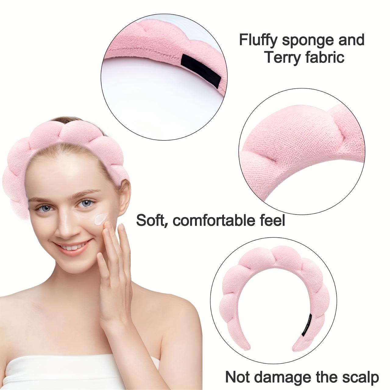 Spa Headband Women Sponge Makeup Hairband Terry Towel Cloth - Temu