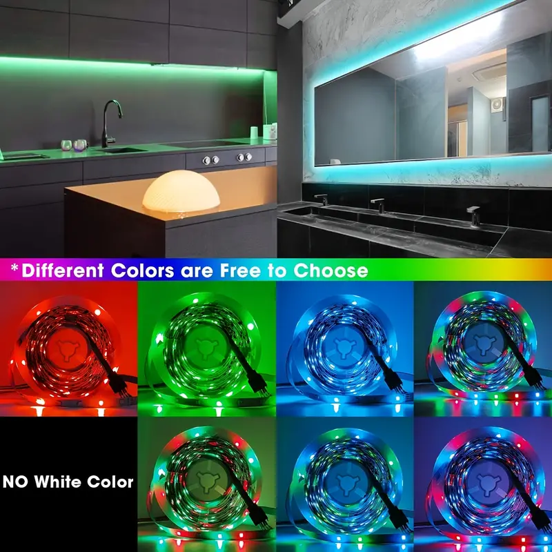 1set led light strip rgb music synchronous color change 44 keys ir remote control led light belt led light for bedroom room lighting flexible home decoration no internal battery home decor living room outdoor halloween christmas wedding decor wall decor for camping party perfect gift for birthday valentines day details 0