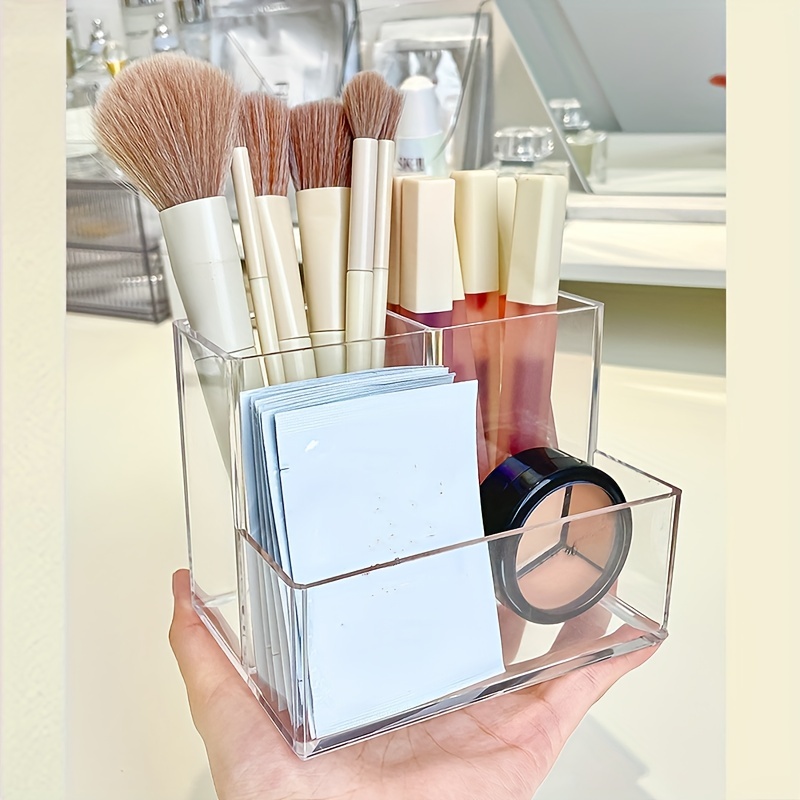 Clear Acrylic Makeup Brush Holder Storage Organizer With - Temu