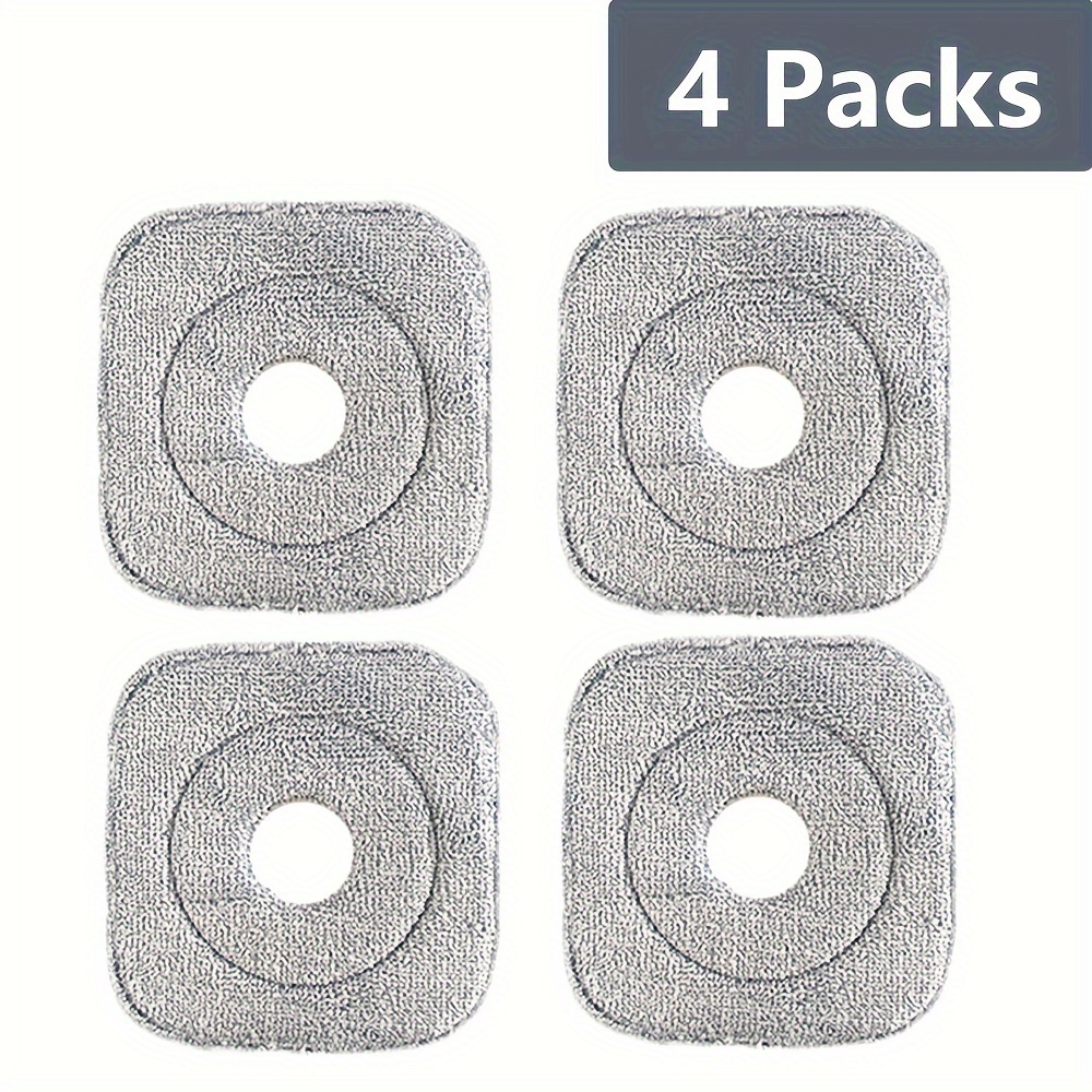 TEMU 2/4/6/10 pièces, Tampon de Nettoyage Carré Détachable pour Balai à Carreaux, 8.85*8.85 pouces, Tissu Lavable et Résistant, Rechange pour Balai