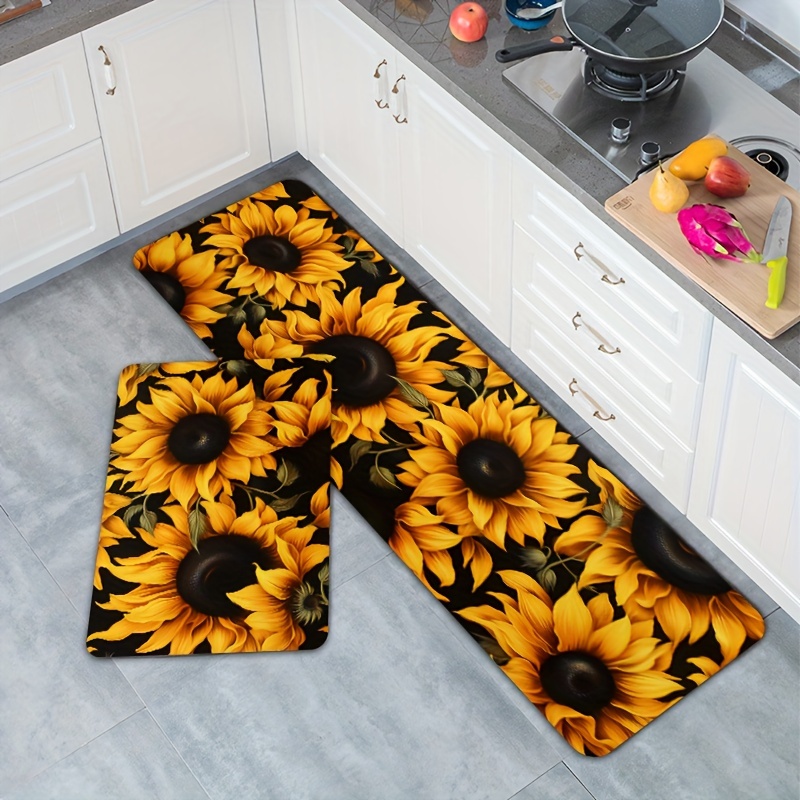 TEMU 1-3pcs, Sunflower Pattern Rug, Pattern Bathroom Rug, Kitchen Mat, Bathroom Mat Outdoor Rug, Bathroom Decor Bathroom Mat Non-slip Kitchen Floor