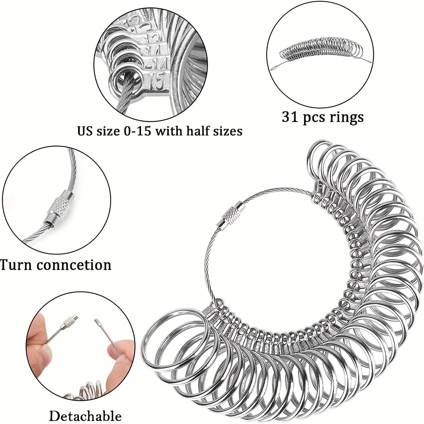 KLONKEE Professional Ring Sizer Tool for Jewelry Making