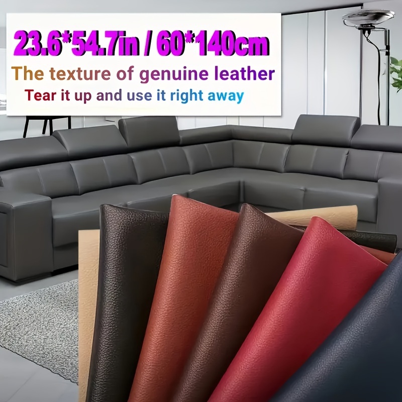 60x137CM Couches Sofa PVC Leather Repair Patch Kit Self-Adhesive Sticker  for Furniture, Car Seats, Jackets - Dark Grey