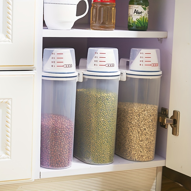 Rice Bucket Portable Transparent Cereal Storage Container - Temu
